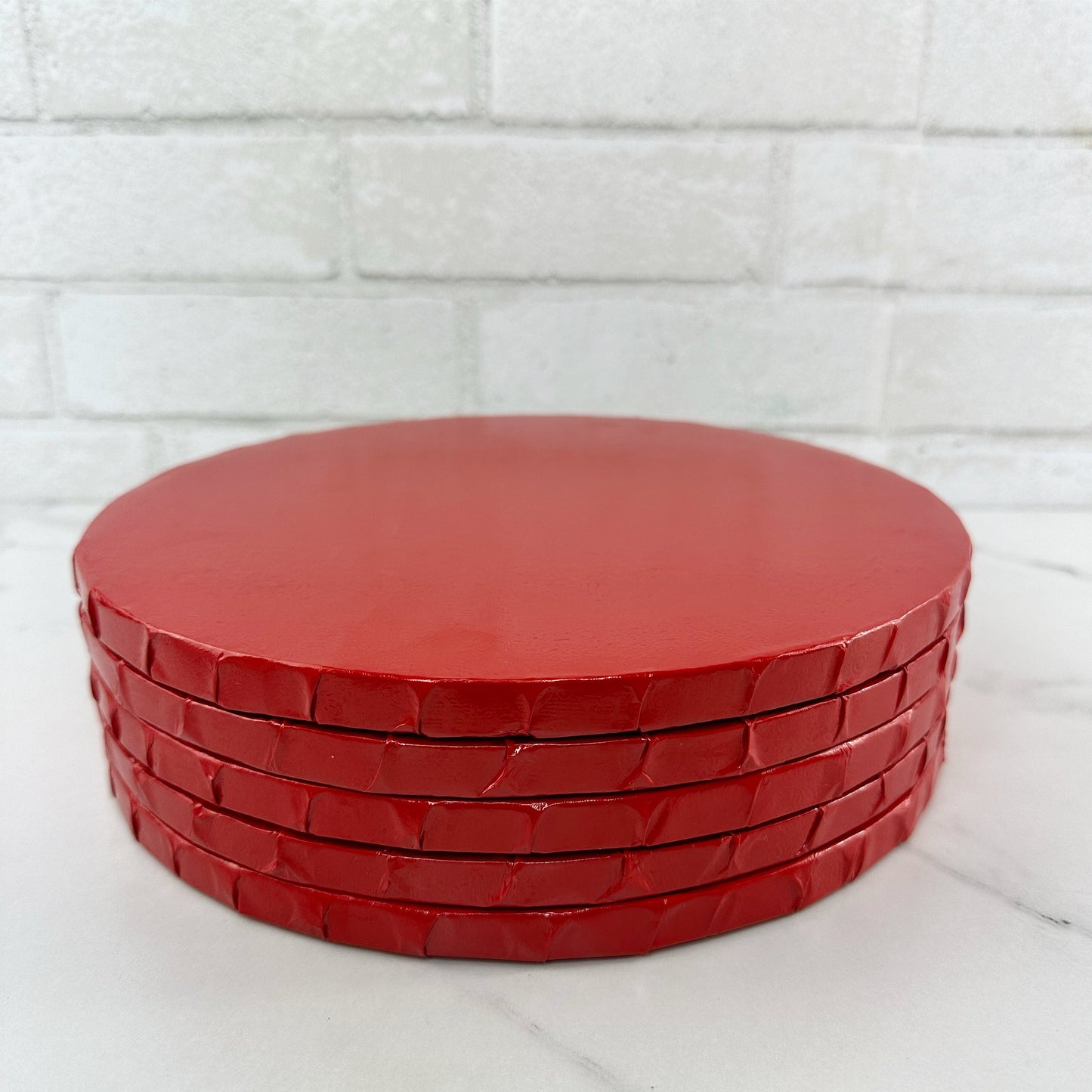 12” ROUND CAKE DRUM RED ( SET OF 5 )