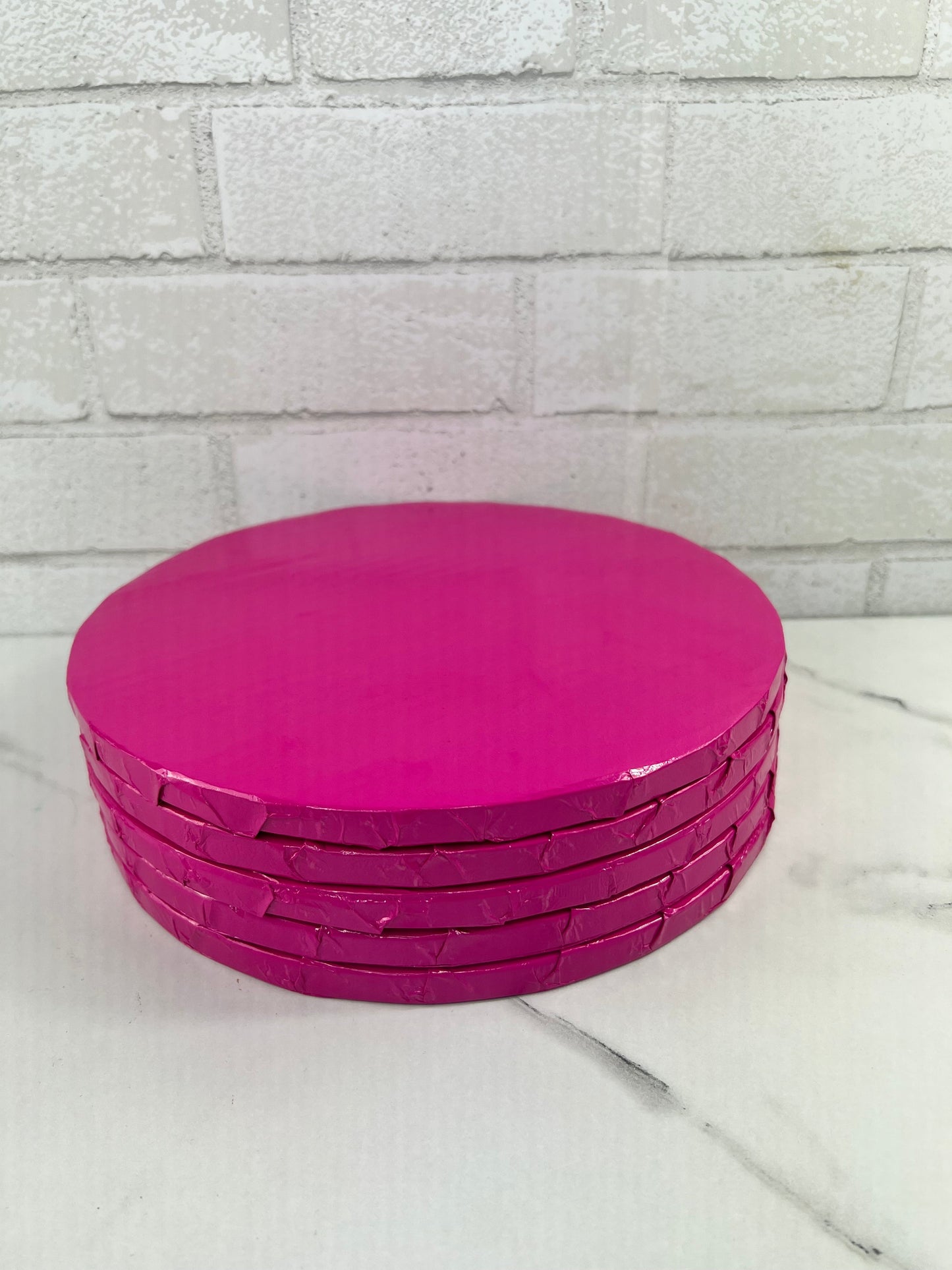 12” ROUND CAKE DRUM HOT PINK ( SET OF 5)
