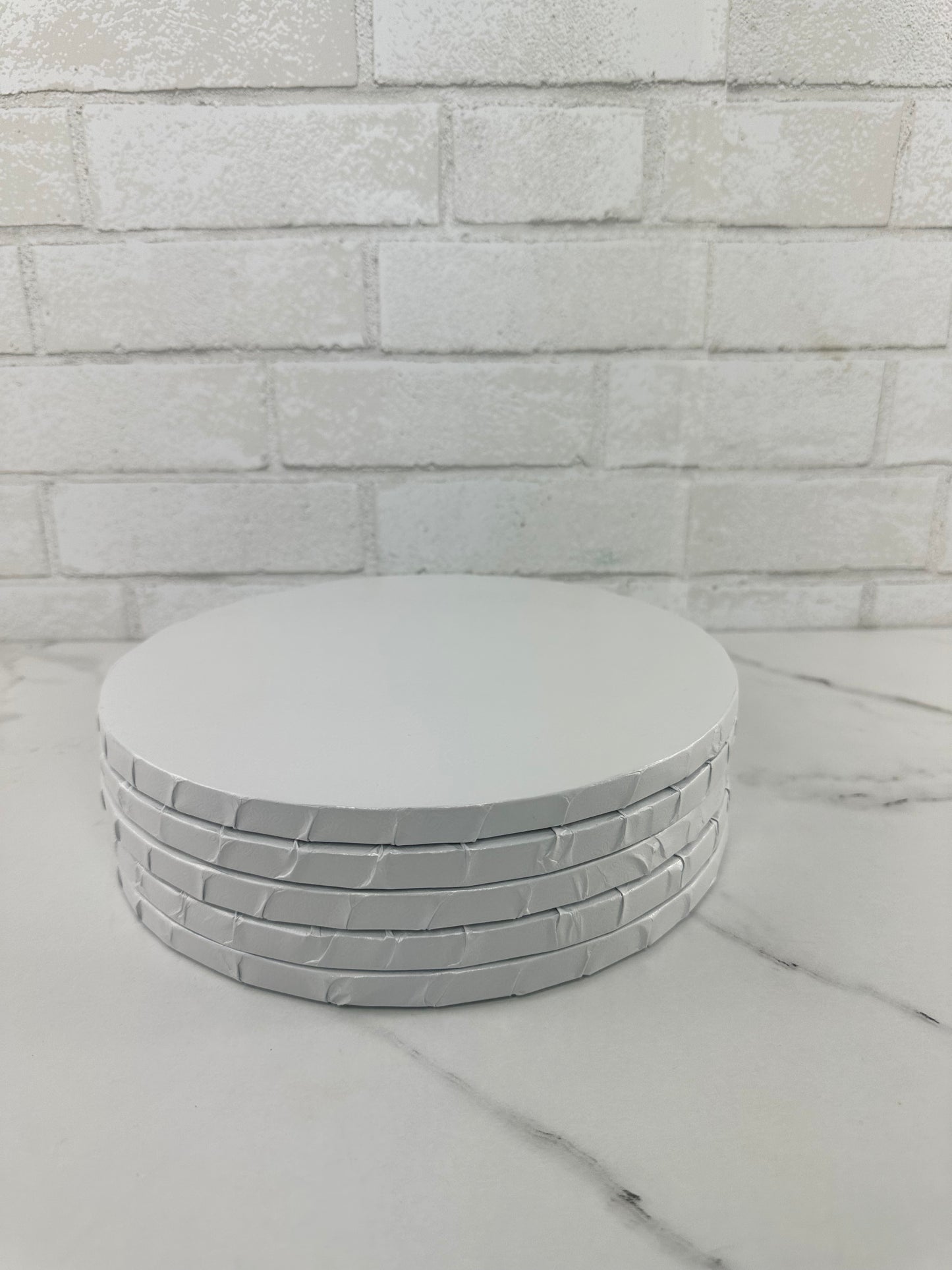 ROUND CAKE DRUM WHITE 10" ( SET OF 5 )