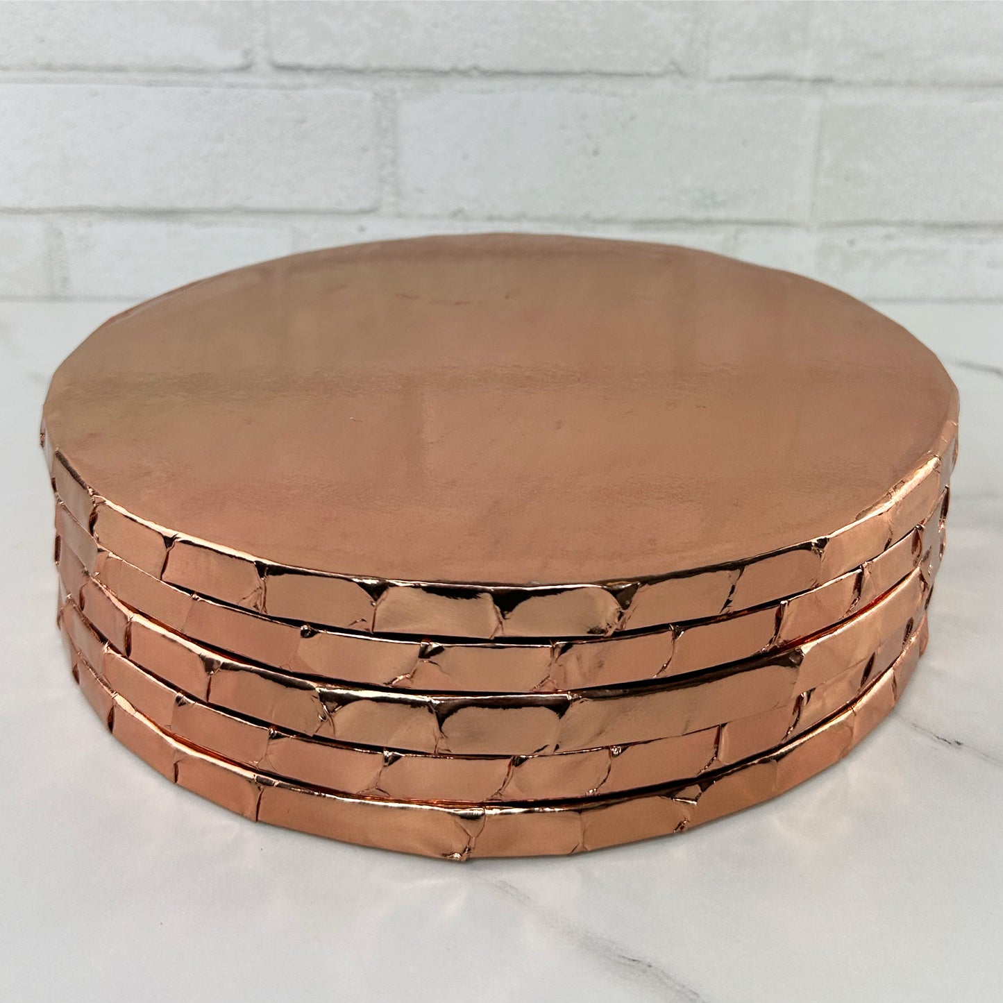 10” ROUND CAKE DRUM ROSE GOLD ( SET OF 5)