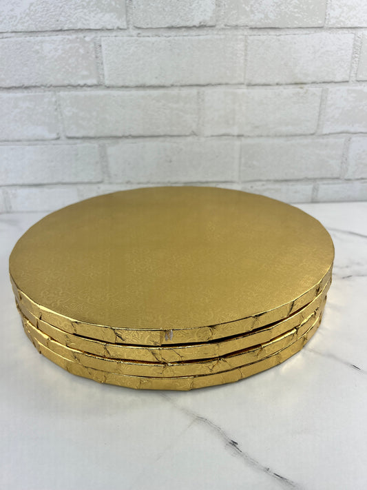 10” ROUND CAKE DRUM GOLD ( SET OF 5)